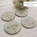 Green And Gold Wild Flower Coasters - Set Of Four Ceramic Coasters