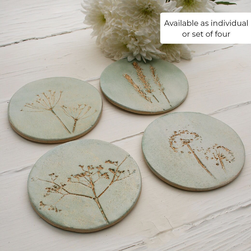 Set of Four Ceramic Coasters