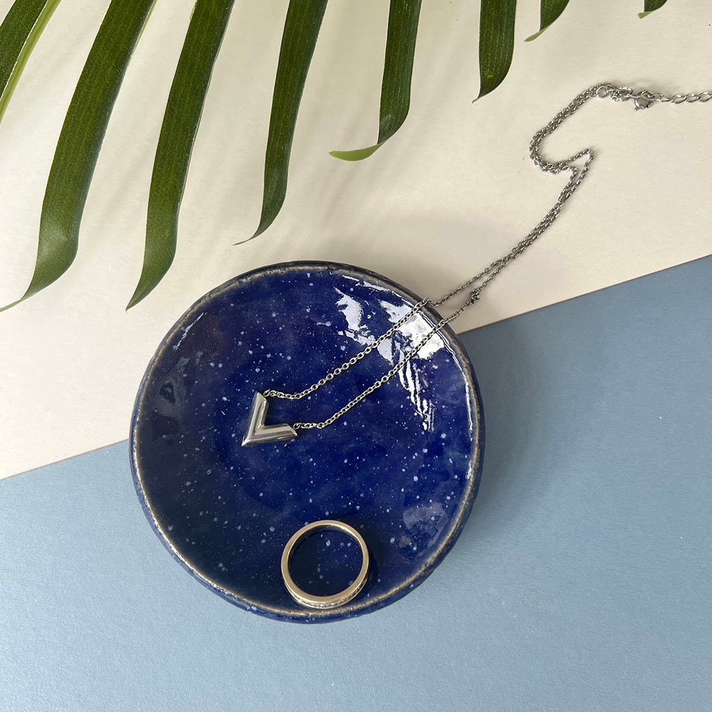 Blue Ring Dish Etsy