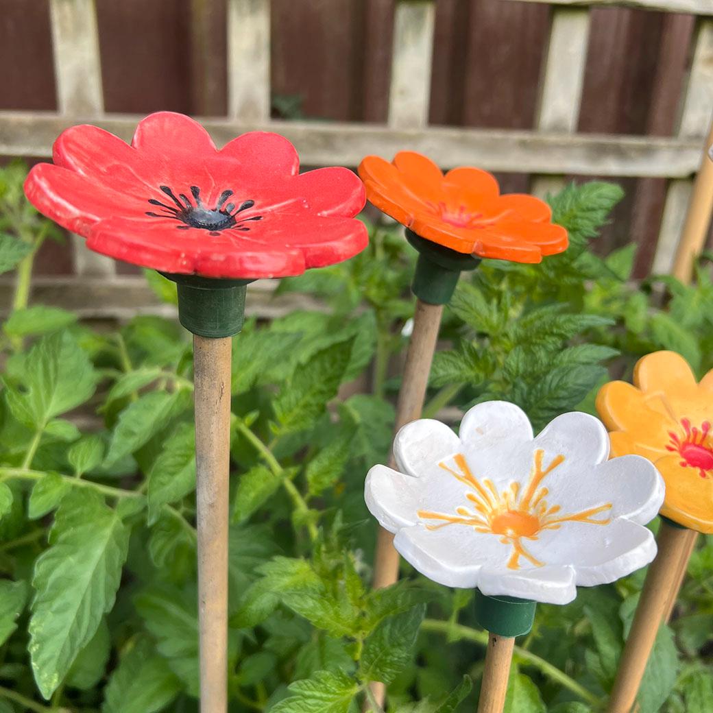 フラワー・ガーデニング Botanize SEN M size type B Ceramic Flower Cane Toppers and Bee Bath - Etsy
