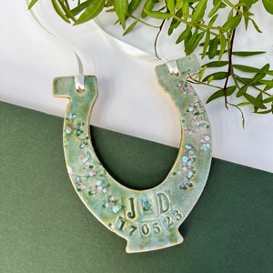 Personalised Green Meadow Wedding Horseshoe