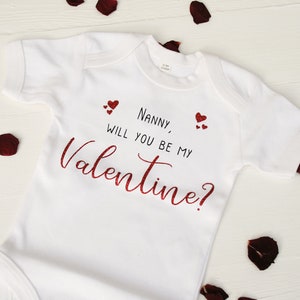 Will You Be My Valentine T Shirt, Baby Clothing for Valentine&#39;s Day, Personalised T-shirt/Babygrow for Little One For Valentines