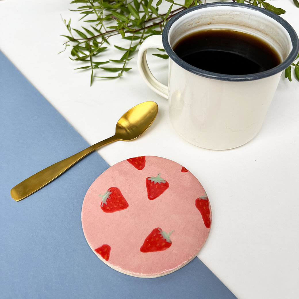 Colourful Fruit Themed Coasters, Set of Four Ceramic Coasters - Etsy