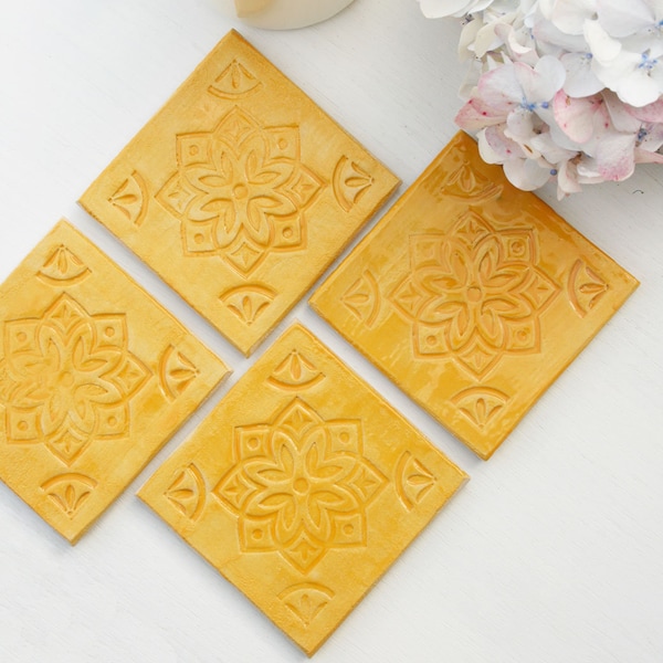 Yellow Coasters Etsy
