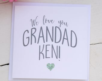 Personalised Grandad Card, Father's Day Card For Your Grandad, Blank Inside For Own Message