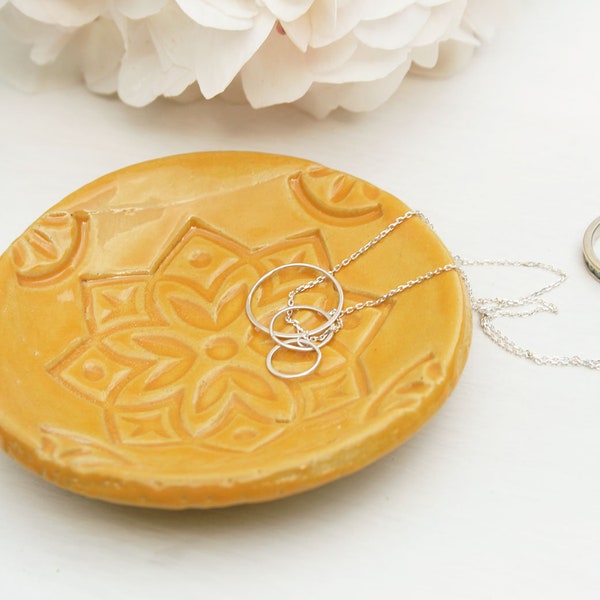 Moroccan Styled Mustard Ring Dish, Yellow Geometric Trinket Dish For Jewelry, Gifts for Her, Birthday or Mother's Day Gift