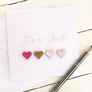 It&#39;s A Girl Card, Gender Reveal Card, Pregnancy Reveal Card, New Baby Card