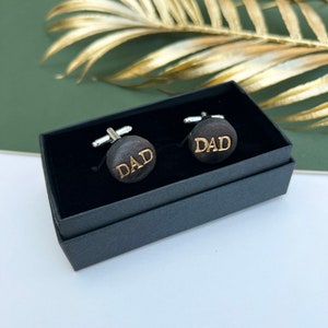 Father&#39;s Day Dad Cuff Links, Black and Gold Modern Ceramic Cuff Links, Personalised Cuff Links, Gifts for Him, Gifts for Wedding