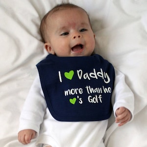 Daddy Loves Golf Baby Bib