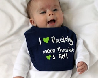 Daddy Loves Golf Baby Bib