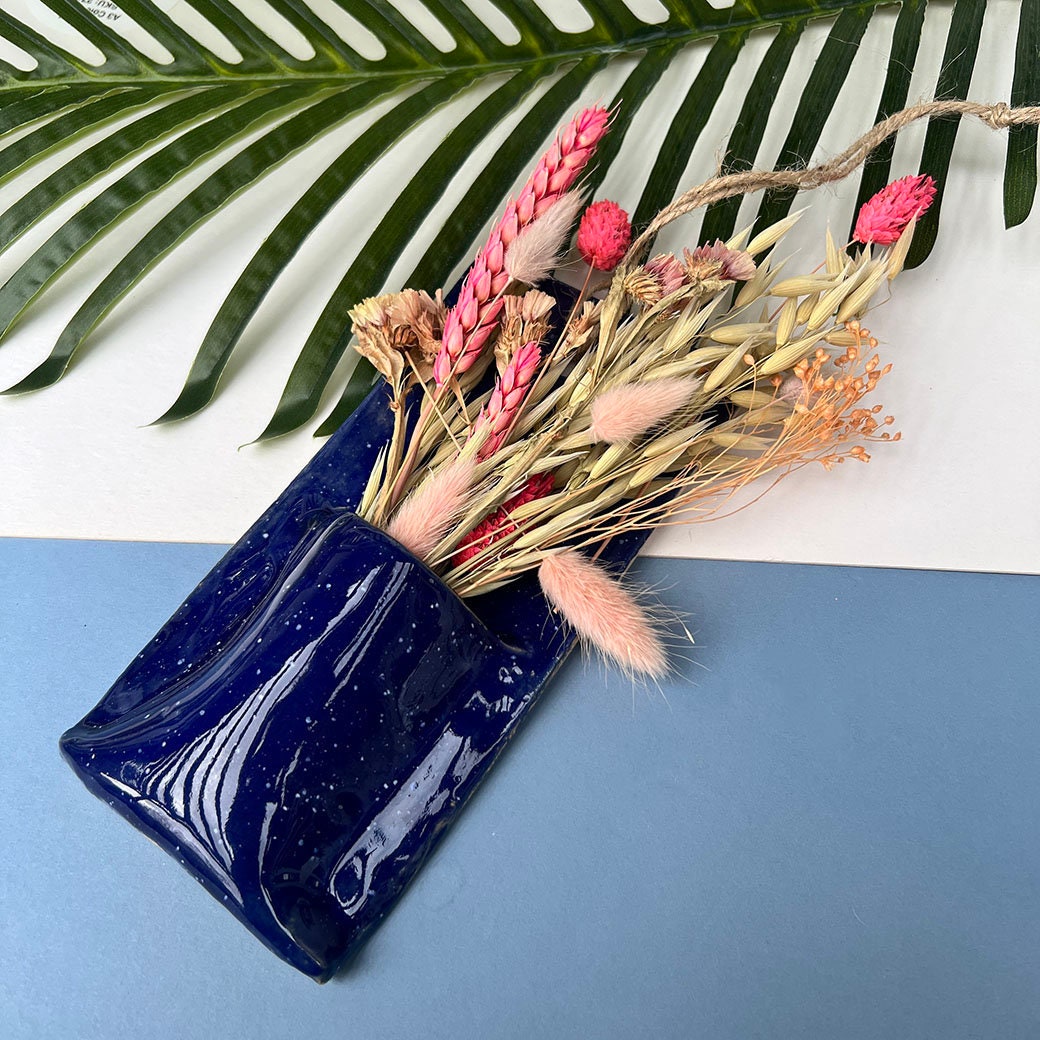 Dark Blue Hanging Vase