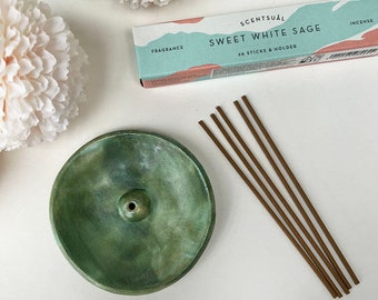 Plain Green Incense Dish