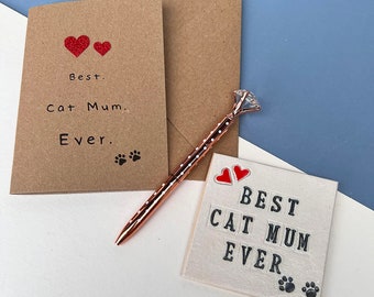 Best Cat Mum Ever Greetings Card, Valentines Day Card From Your Furbaby, Gifts for Cat Mums, Cat Lover Gifts