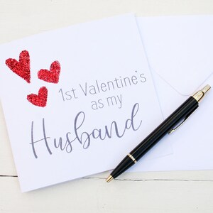 Erster Valentinstag als Ehemann Karte, Grußkarte für Ehemann, frisch verheiratet, Erster Valentinstag verheiratet