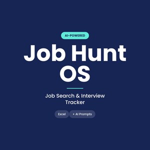 Job Hunt Tracker & AI Interview Prep | Excel Job Application Planner | AI Career Toolkit | Job Hunt OS