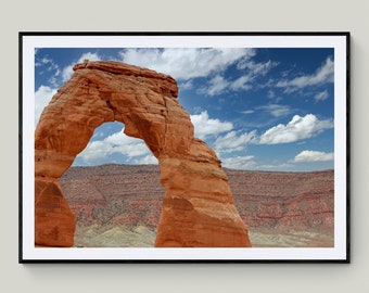 Photo Print | Utah Arches National Park Delicate Arch Natural Color Unusual View Red Rock Landscape | Fine Art Photography