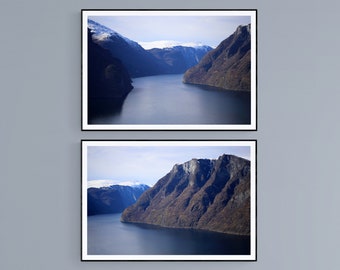 2 Photo Prints | Sognefjord Norway Fjord Sea Cliff Landscape Wilderness Mountains Glacier Atlantic Norwegian Blue | Fine Art Photography