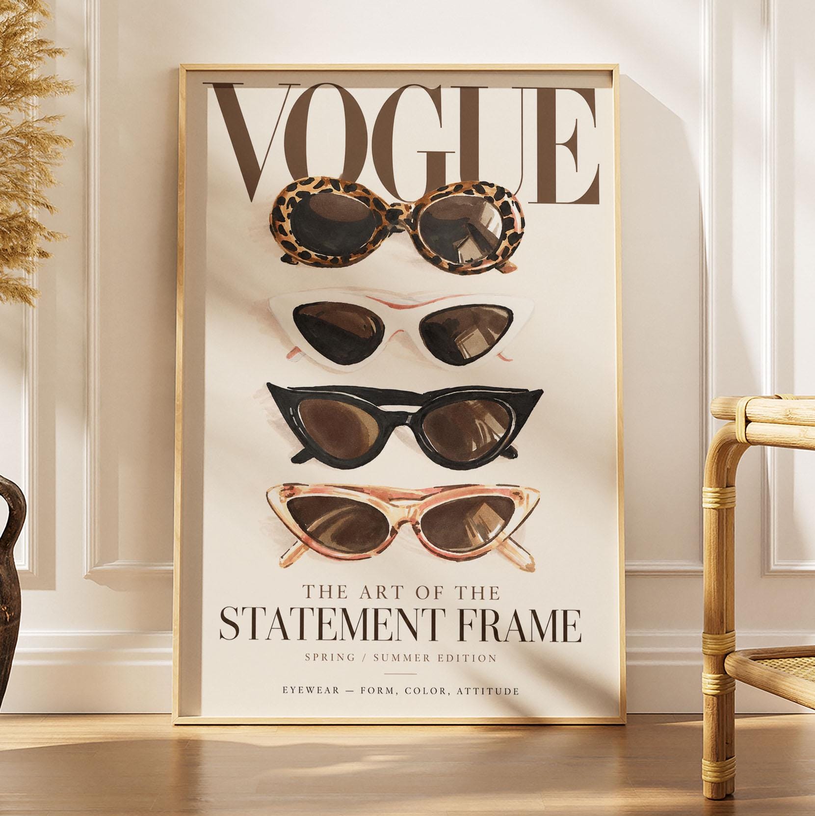 美術　ヴィンテージ　 VOGUE アート 木製フレーム Picture Frame Vogue Vintage - Etsy