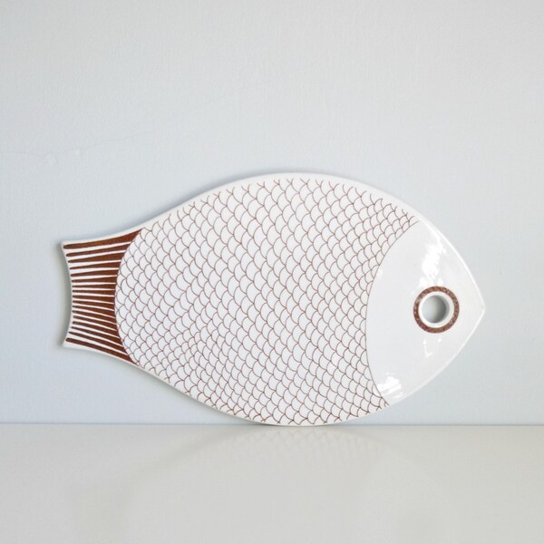 Mid Century Modern Fish Shape Platter: Kaj Franck, Arabia of Finland - Mad Men, 1960's, Home Decor, Entertaining, Serving, Kitchen