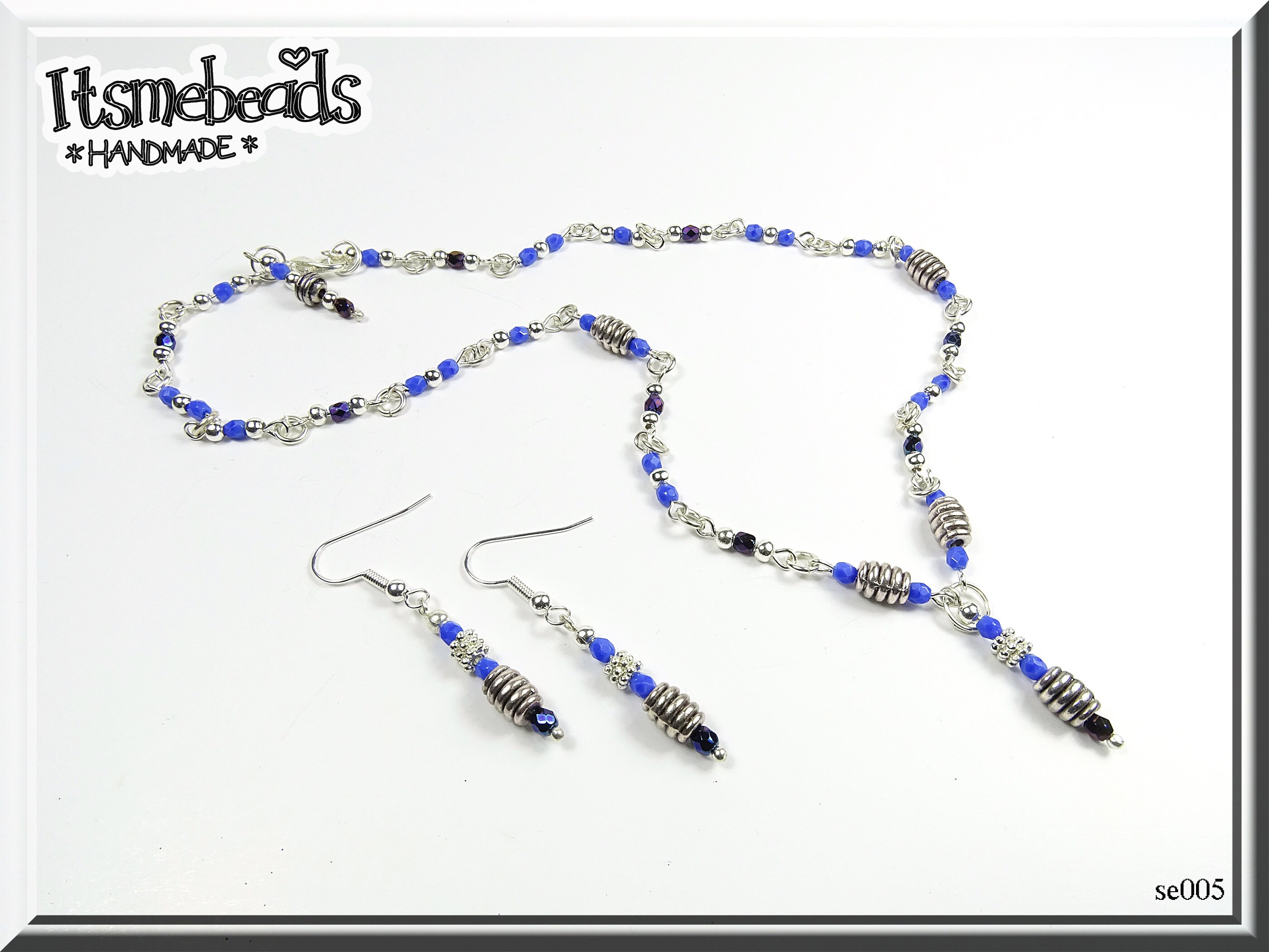 Stunning Royal Blue Glass Delicate Set. Quality Glass Beads & Etsy