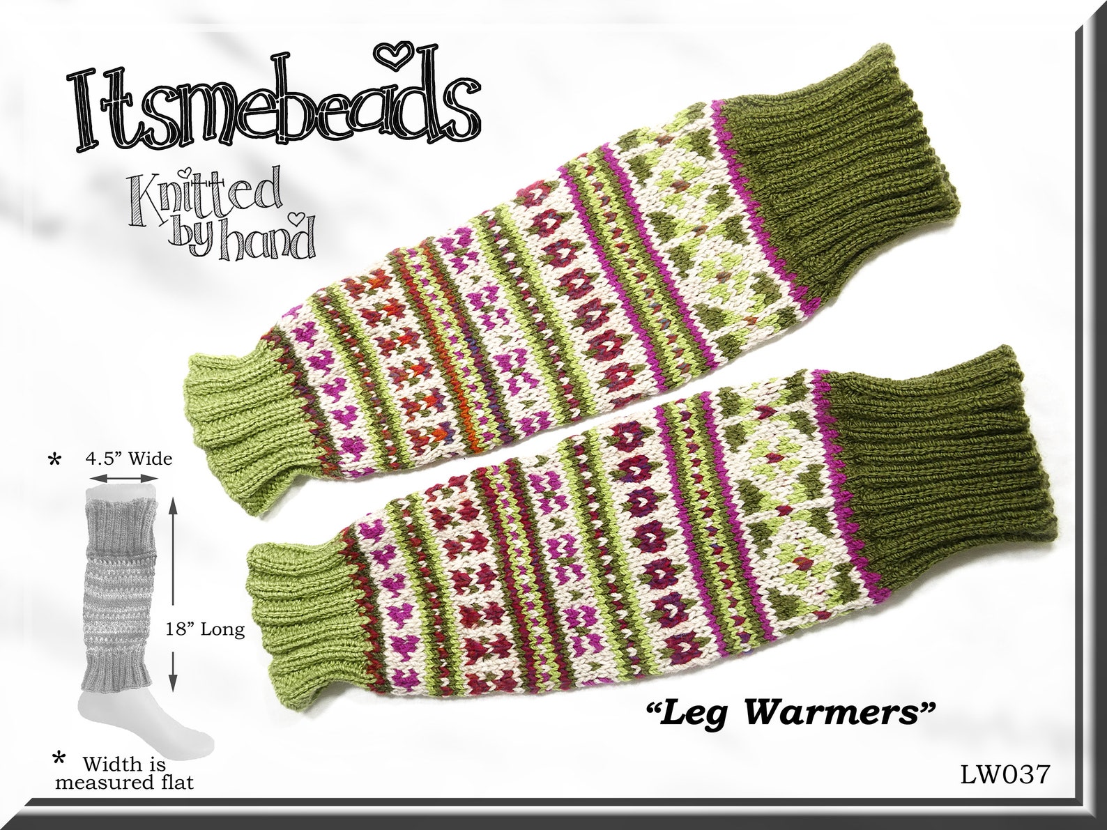 Fair Isle patterned lovely LEG WARMERS knitted by hand in Etsy