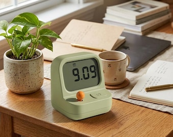 Retro Handheld Game Alarm Clock, Digital Desk Clock for Gamers (Snooze, Timer)
