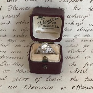 Antique Cordovan Red Leatherette Ring Display Box~Push Button Box~Walworth, England