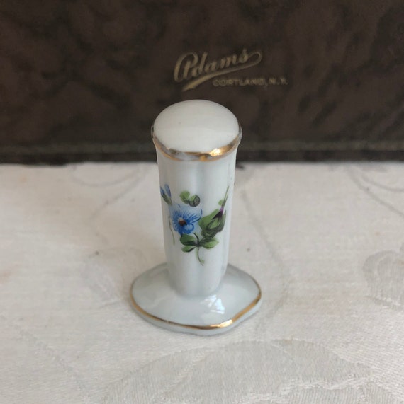 Hand-Painted Herend Porcelain Ring Holder: Pansy & Rose Design