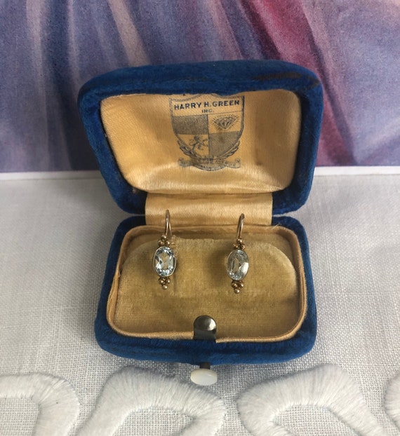 Vintage Velvet Earrings or Cuff Links Box~Cobalt B