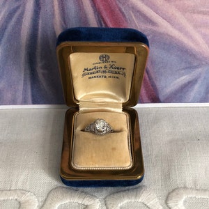 Vintage Velvet Ring Box~Royal Blue Ring Display Box~Engagement Ring Presentation Box~Wedding~Something Blue~Gift for Her~Mankato, Minn.