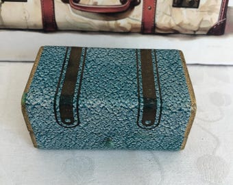 Vintage Leatherette Suitcase Double Ring Box~Push Button Double Ring Box~Pilot~Flight Attendant~Travel Lover~Destination Wedding