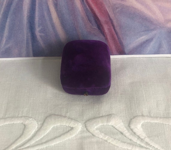 Vintage Velvet Push Button Ring Box~Royal Amethys… - image 7