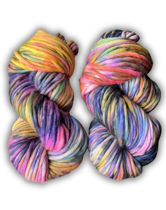 Hand dyed yarn, super bulky yarn, hand dyed merino wool yarn