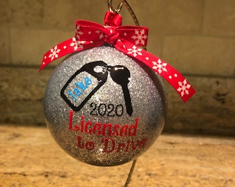 Licensed to Drive Ornament, New Driver Ornament, Car keys Ornament, New driver Gift, Christmas Decor, Handmade Christmas ornament