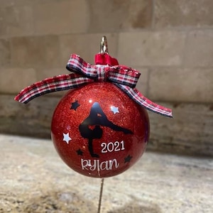Personalized Gymnastics Ornament, Handmade Gymnast Ornament, Gymnast Gift, Christmas Decor, Handmade Christmas ornament, Gymnastics Gift