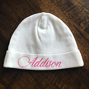 Baby Meisje Pasgeboren Hoed | Baby Boy Pasgeboren Hoed | Gepersonaliseerde babyhoed | Pasgeboren hoed | Gepersonaliseerde pasgeboren hoed | Baby Beanie Hat | Aangepaste baby