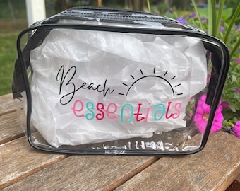 Bolsa transparente impermeable para la playa o piscina, bolsa de protección solar, bolsa de artículos esenciales para la piscina, bolsa de artículos esenciales para la playa, bolsa de viaje transparente