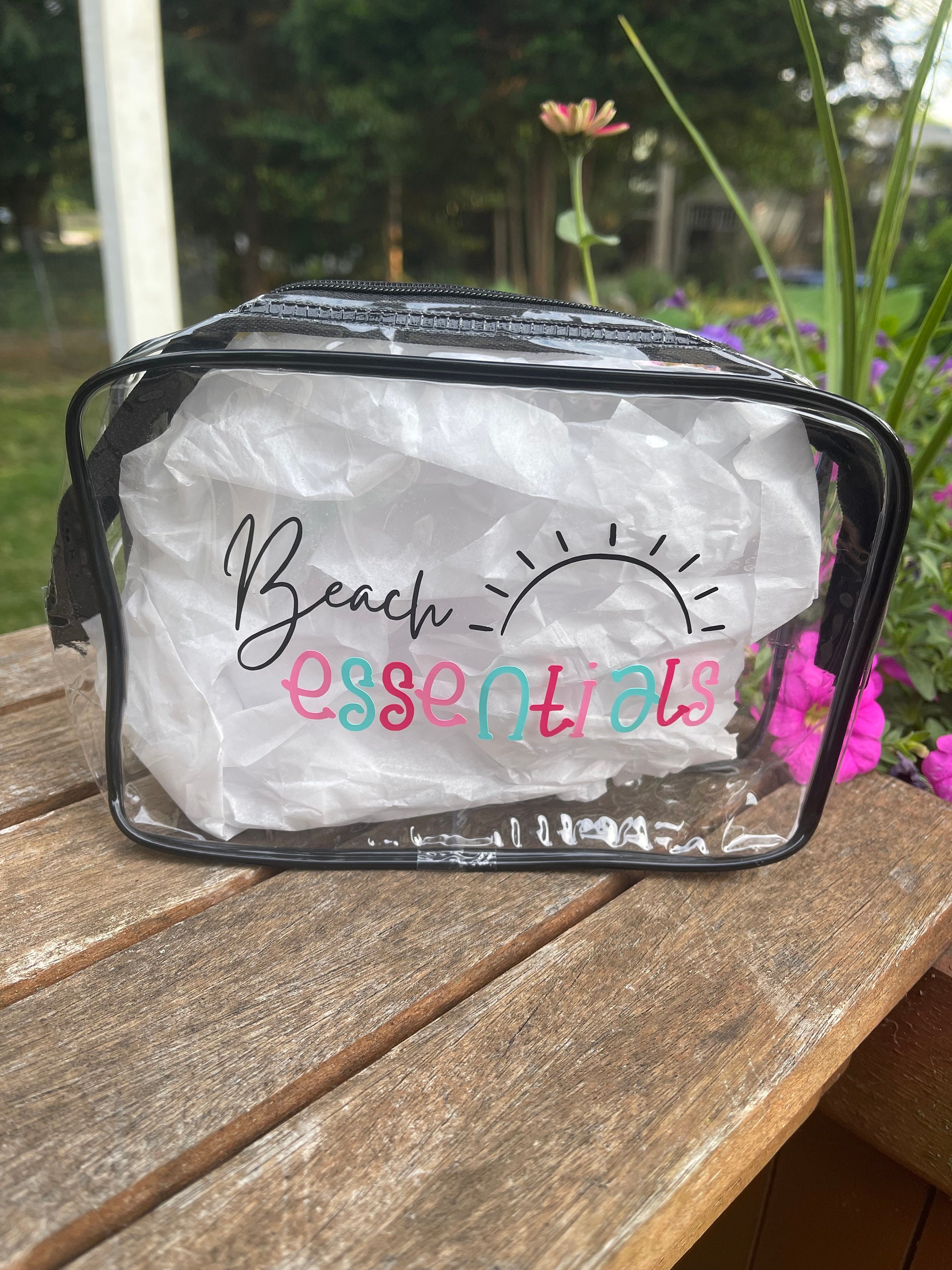 Waterproof Clear Bag for the Beach or Pool Sunscreen Bag Pool Essentials Bag Beach Essentials Bag Clear Travel Bag Etsy