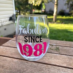 Birthday Wine Glass, Birthday party Wine Glass, Girls Night Wine Glass, Milestone Birthday Wine Glass, Birthday Gift Wine Glass
