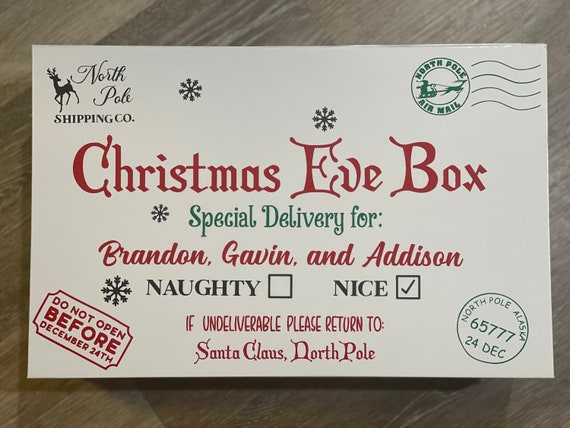 Christmas Eve Box for Kids, Personalized Christmas Gift for Kids, Christmas Eve Gifts, Christmas Eve Fun, Magic Reindeer Food