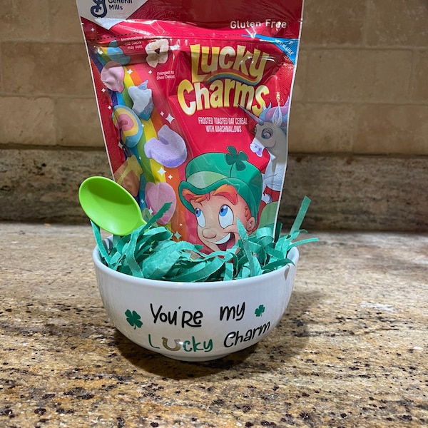 Cereal-sly Lucky to have you St. Patrick’s Day Bowl, Leprechaun Gift, You’re my lucky charm cereal, Cereal Bowls for St. Patrick’s Day