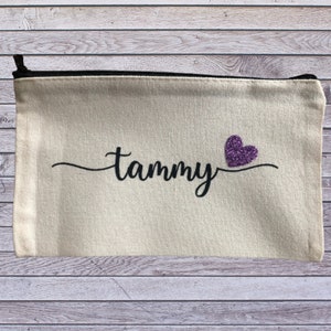 Personalisierte Kosmetiktasche, Brautjungfer Geschenktasche, Frauenstrumpf, personalisierte Schminktasche, Personalisierte Stiftetasche
