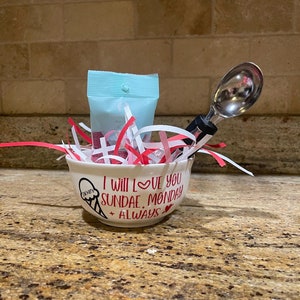 Te amaré Sundae, Lunes y Siempre Tazón de Helado, Tazón de Helado de San Valentín, Regalo de San Valentín, Tazón de Helado Personalizado