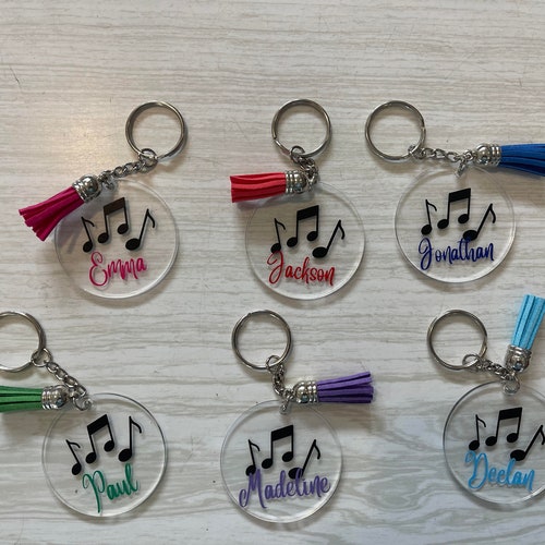 Music Acrylic Keychain | Piano Recital Gift | Music Teacher Gift | Musician Stocking Stuffer | Music Gift | Personalized Music Keychain