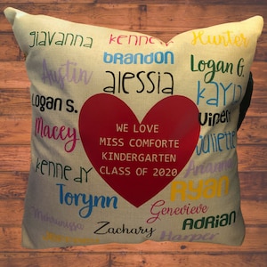 Teacher Class Pillow Case, End of the Year Gift, Teacher Appreciation Gift, Teacher Gift Memory Pillow Case