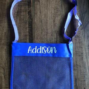 Personalized Seashell Mesh Tote Bag | Seashell Beach Bag | Easter Basket Stuffer | Birthday Gift | Personalized Shell Bag for kids