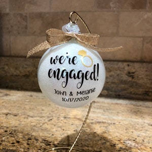 We're Engaged Ornament, Bride to Be Ornament, Handmade Engagement Gift, Engagement Christmas Ornament, Engagement Ornament, 2022 Christmas