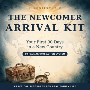 Newcomer Arrival Kit | Moving Abroad Planner | First 90 Days in a New Country Checklist | Relocation Organizer Printable