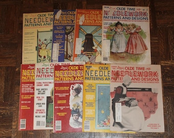Old-Time Needlework Patterns & Designs Magazines May 1974, Nov 1977, May Jul Nov 1978, Jan Mar Nov 1979 Lot of 8