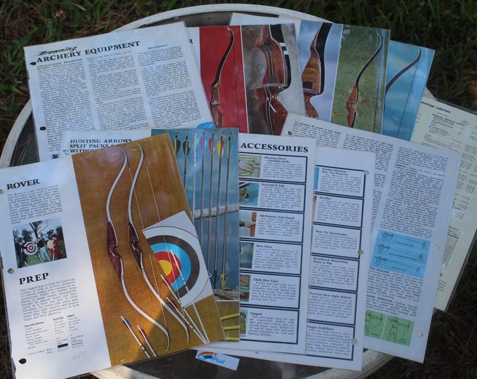Original 1970s Browning Archery Catalog Pages With Bows, Equipment